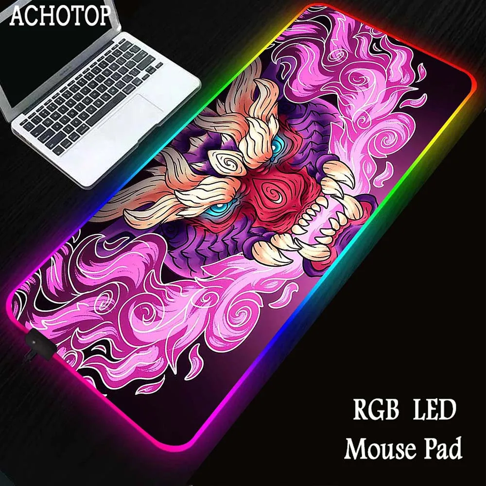 

Monster Hunter RGB Gamer Mouse Pad Backlight Mousepads XXL Locking Edge Mouse Mat Gaming Mousepad Keyboard Pads Tapis De Souris