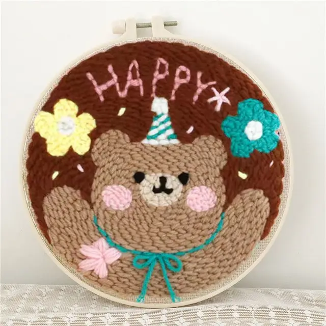 Embroidery Starter | Cartoon Wedding Pattern Embroidery Beginners , with  and 8'' Hoop for Kids Adultraft Gift Valentine