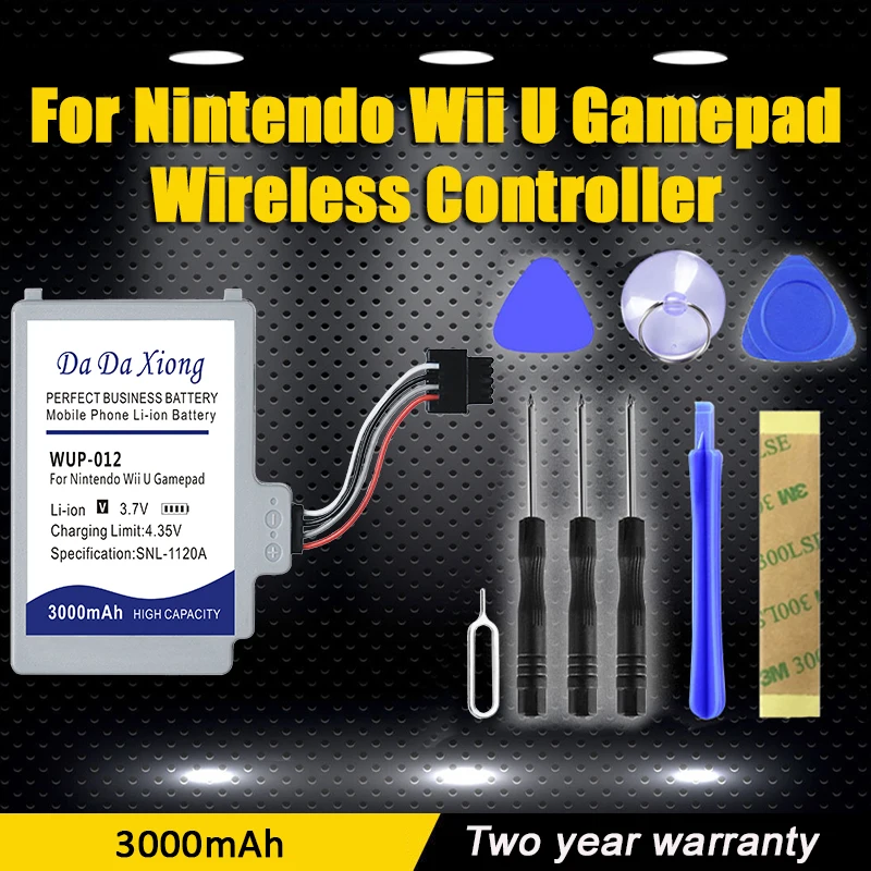 2023 Nuova Batteria 3.7V 3000Mah Wup-012 Per Nintendo Wii U, Wii U Gamepad, Wup-010 + Tool