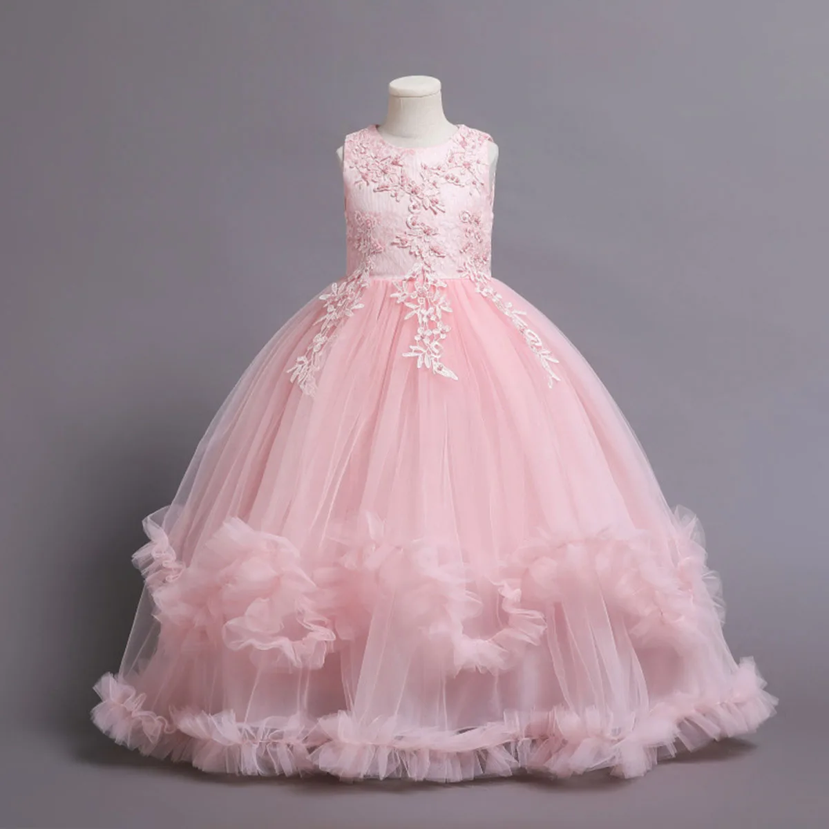 Stunning Little/Big Girls Lace Flower Girl Wedding Bridesmaid Birthday Party Holiday Pageant Prom Fancy Dress 3
