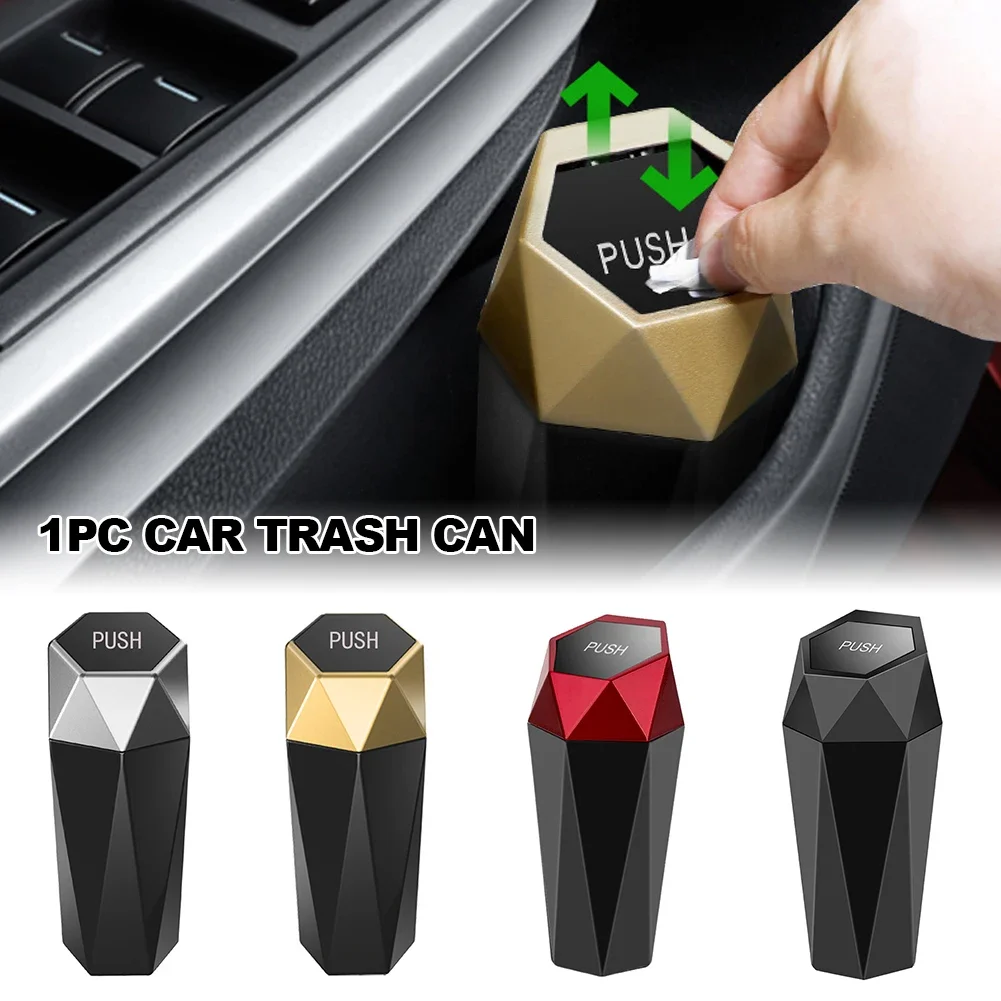 Mini Car Trash Can Portable with Lid for Automotive Home Office car trash can