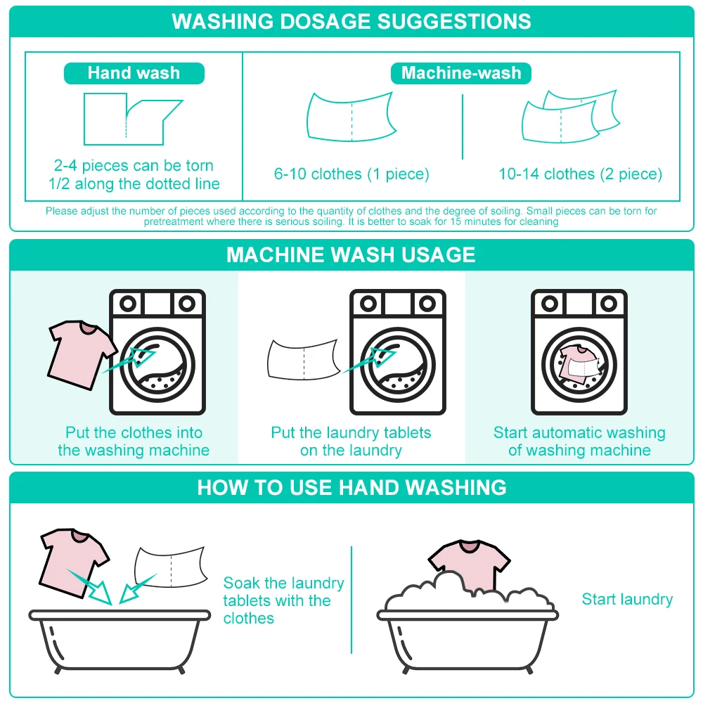 30-90 Pcs Laundry Tablets Concentrated Washing Powder Detergent Underwear Children's Clothing Laundry Soap Washing Machines laundry tablets laundry soap bar
