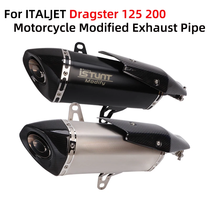 

Slip On For ITALJET Dragster 125 200 Dragster 200 2021 Motorycle Exhaust Escape System Link Pipe Carbon Fibre Muffler DB Killer