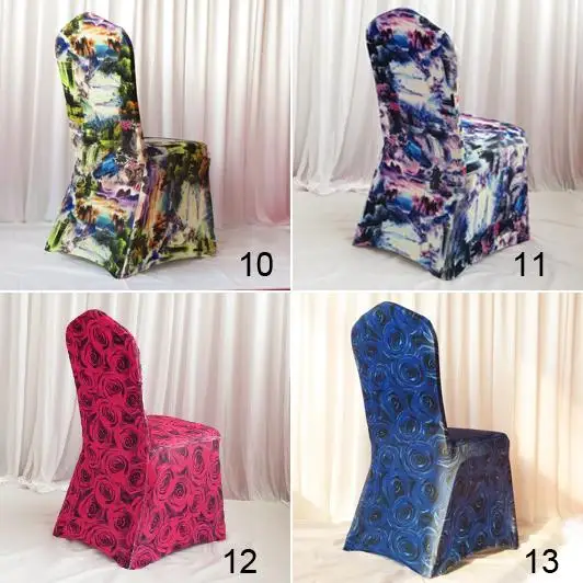 

20PCS 280GSM Scuba Print Banquet Lycra Chair Cover For Wedding Decor