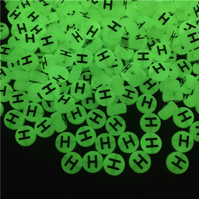 7mm Luminous Letter Beads Alphabet Acrylic Spaced Beads For Jewelry Making DIY Charms Bracelet Necklac