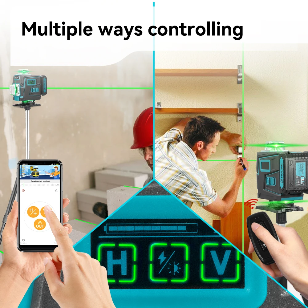 16 Lines Laser Level APP Remote Control Horizontal Vertical Levels Machine Power
