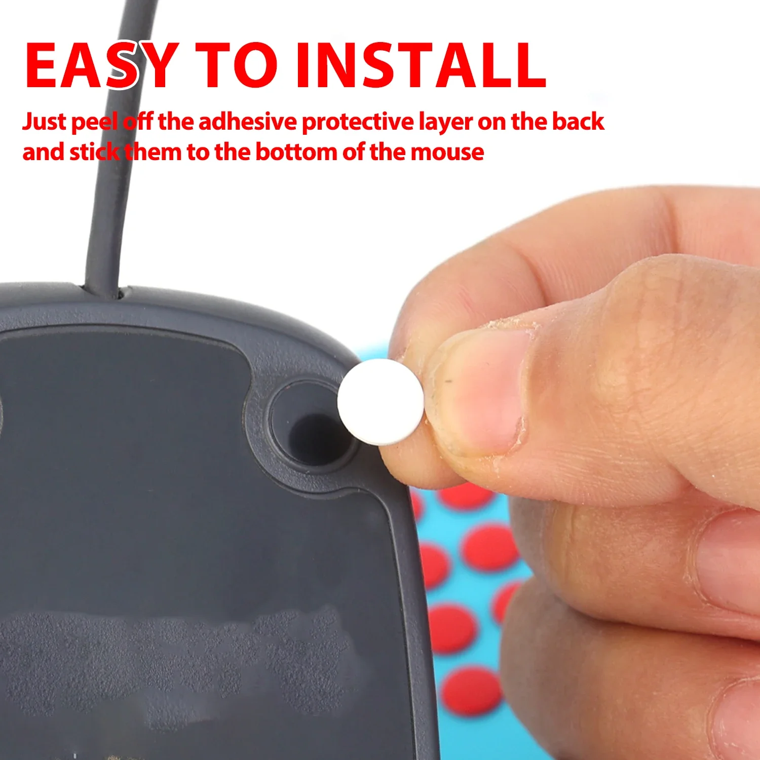 6/7mm Diameter Small Dots Universal Mouse Skates for Logitech Rubberized Mouse Foot Glide Feet Sticker Wear Resistant Mice Skate