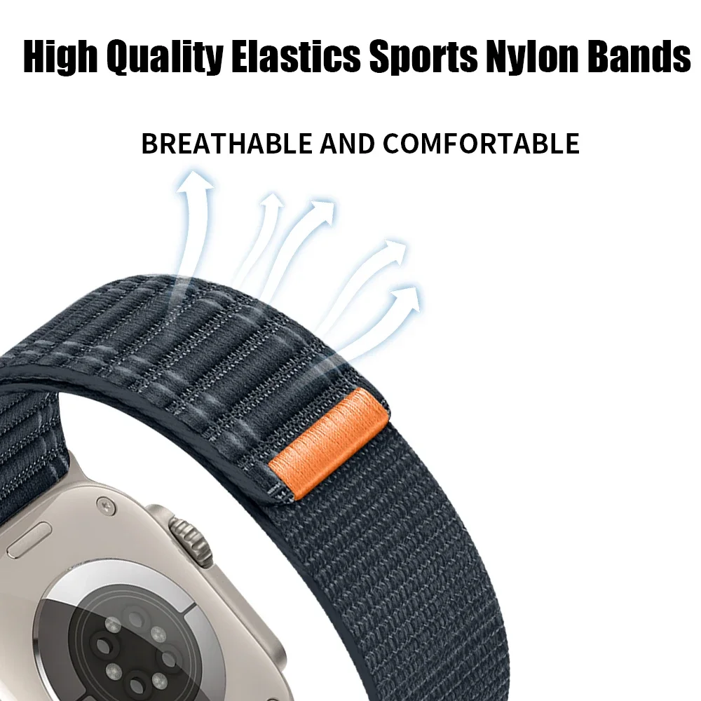 Sport Breathable Nylon Strap for Apple Watch Series 9 8 7 6 5 SE iWatch Ultra 2 49mm 45mm 44mm 41 40mm Bracelet Watchband