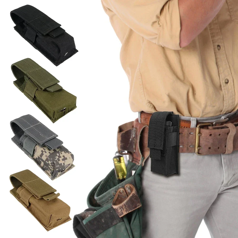 Tactical magazine pouch pistol bag flashlight storage case torch holder outdoor hunting knife holster waist bag tools magazine pouch