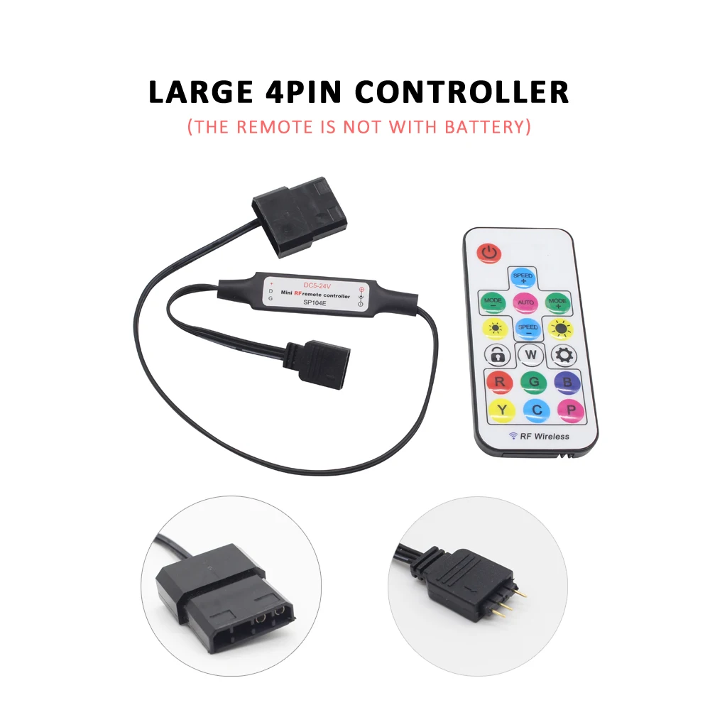 SATA Controller DC 5V 3Pin RF 17 Keys Molex Large 4Pin Pixel PC Controller for WS2812B SK6812 Addressable RGB LED Light Strips