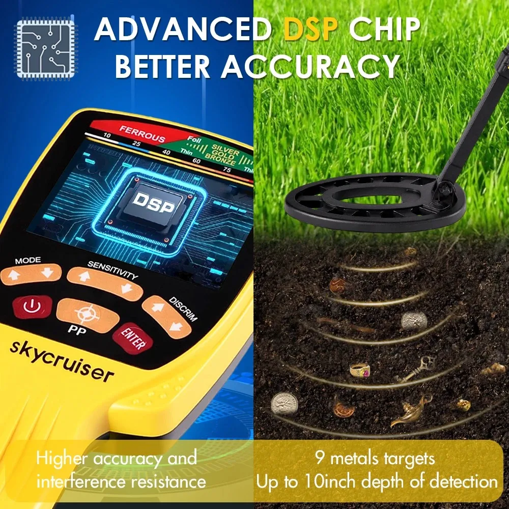 Professional Higher Accuracy Gold Metal Detector TX650 Foldable Target Identity Prospecting LCD Display Precious Metal Locator 6