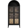 Modway Nolan Modern Farmhouse 71" Tall Arched Storage Display Cabinet in Black Oak Wood Grain 5