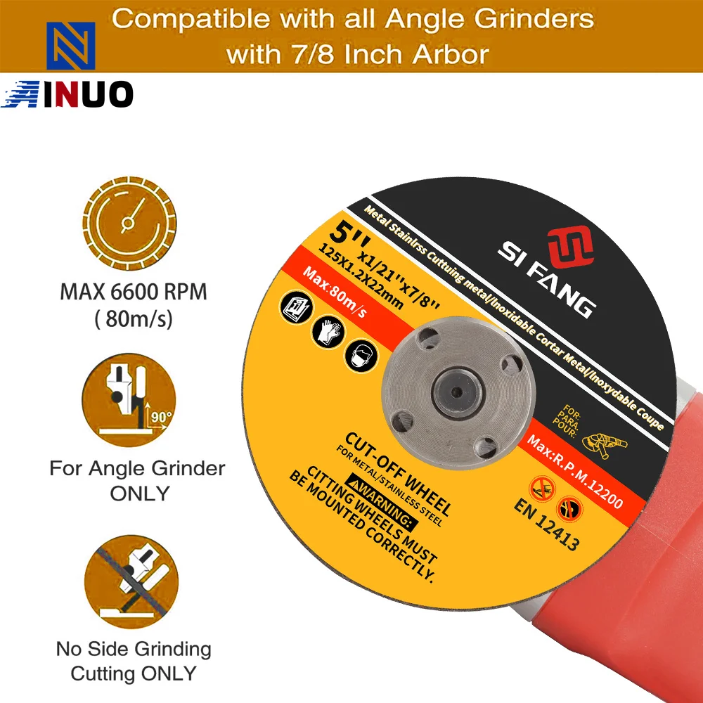 Sifang 125mm Metal Cutting Disc Stainless Steel Cut Off Wheel Grinding Disc for Angle Grinder Circular Saw Blade 5-30Pcs