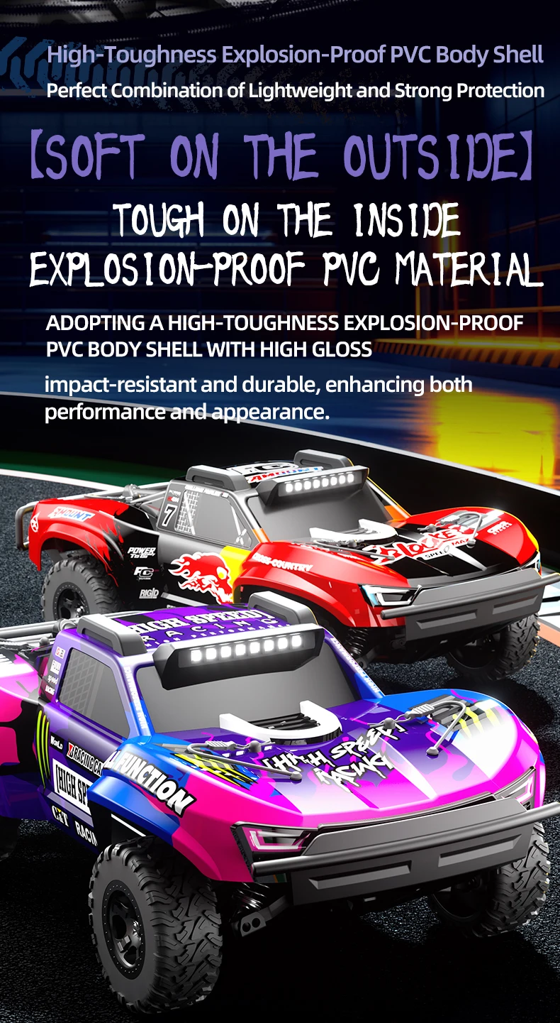 JJRC Brushless Remote Control Car 1/10 Large Rc High Speed Four Wheel Drive Short Card Climbing Off Road Vehicle Toy C8826 