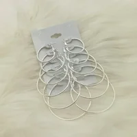 6Pairs Hoop Earrings Set Big Circle Earrings Jewelry for Women Girls Ear Clip Punk Style Earrings Fashion Jewelry Accessories - Image 4