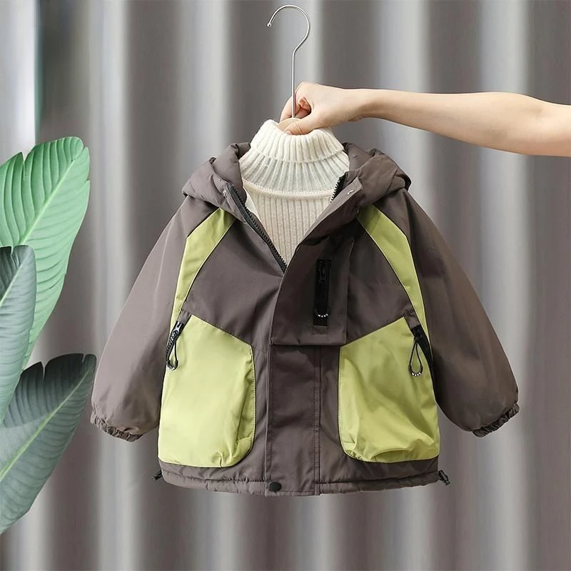 韓国-赤ちゃん男の子子供のための冬の綿のジャケットパッド入りのジャケット厚くてスタイリッシュ新しい2023