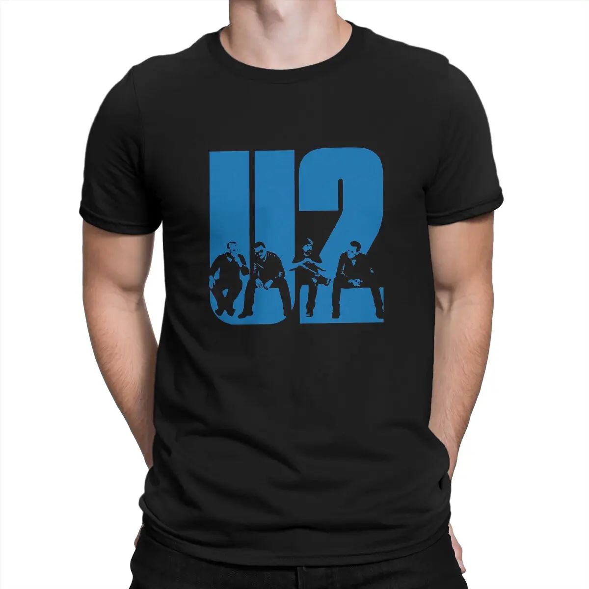 

Мужская футболка Lov You Rock U2 Humor, классическая одежда с круглым вырезом