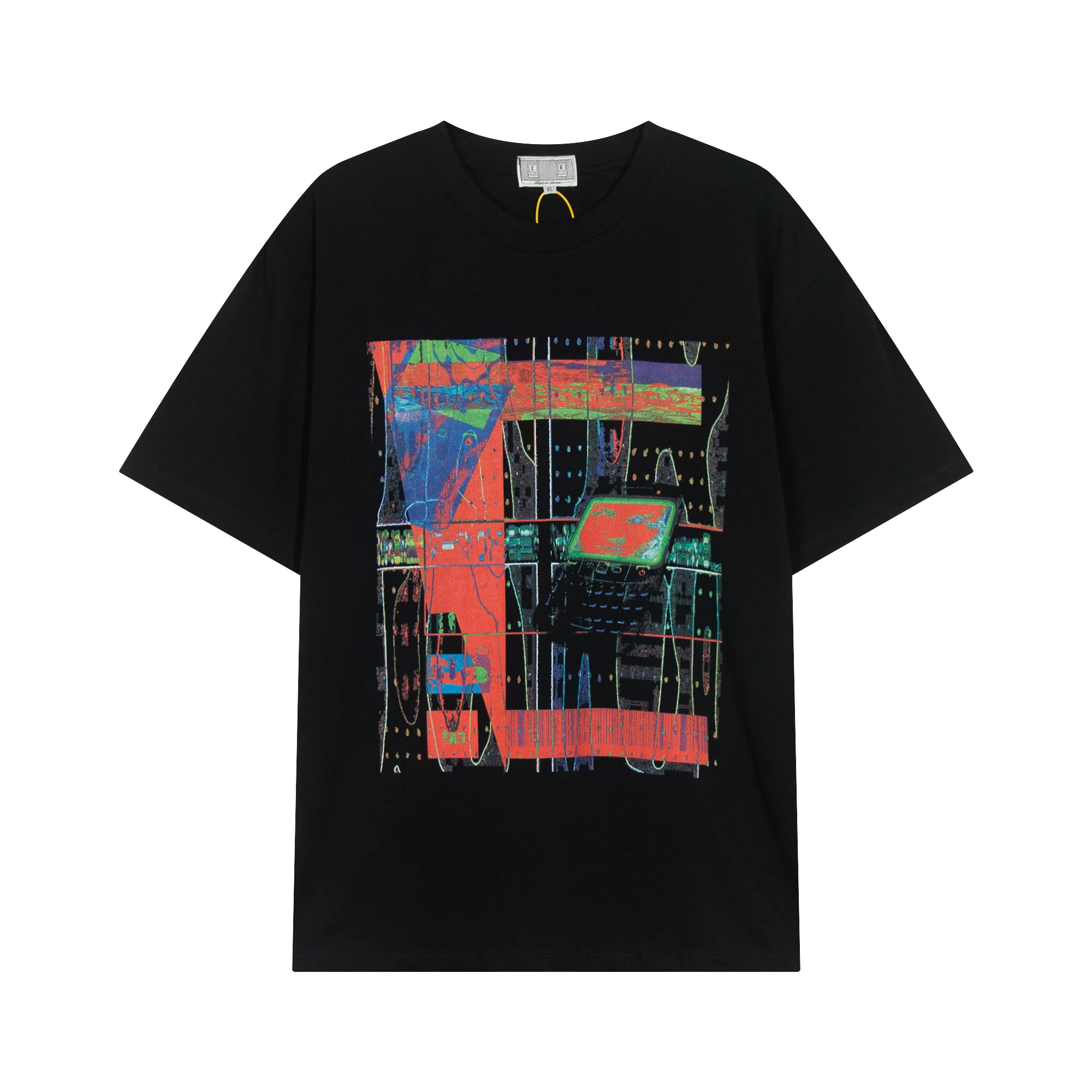 

2024 летняя новая футболка CAVEMPT C.E для мужчин и женщин, тяжелая ткань Cav Empt с принтом в стиле панк, черный Свободный Топ, хлопковые футболки, футболка в японском стиле