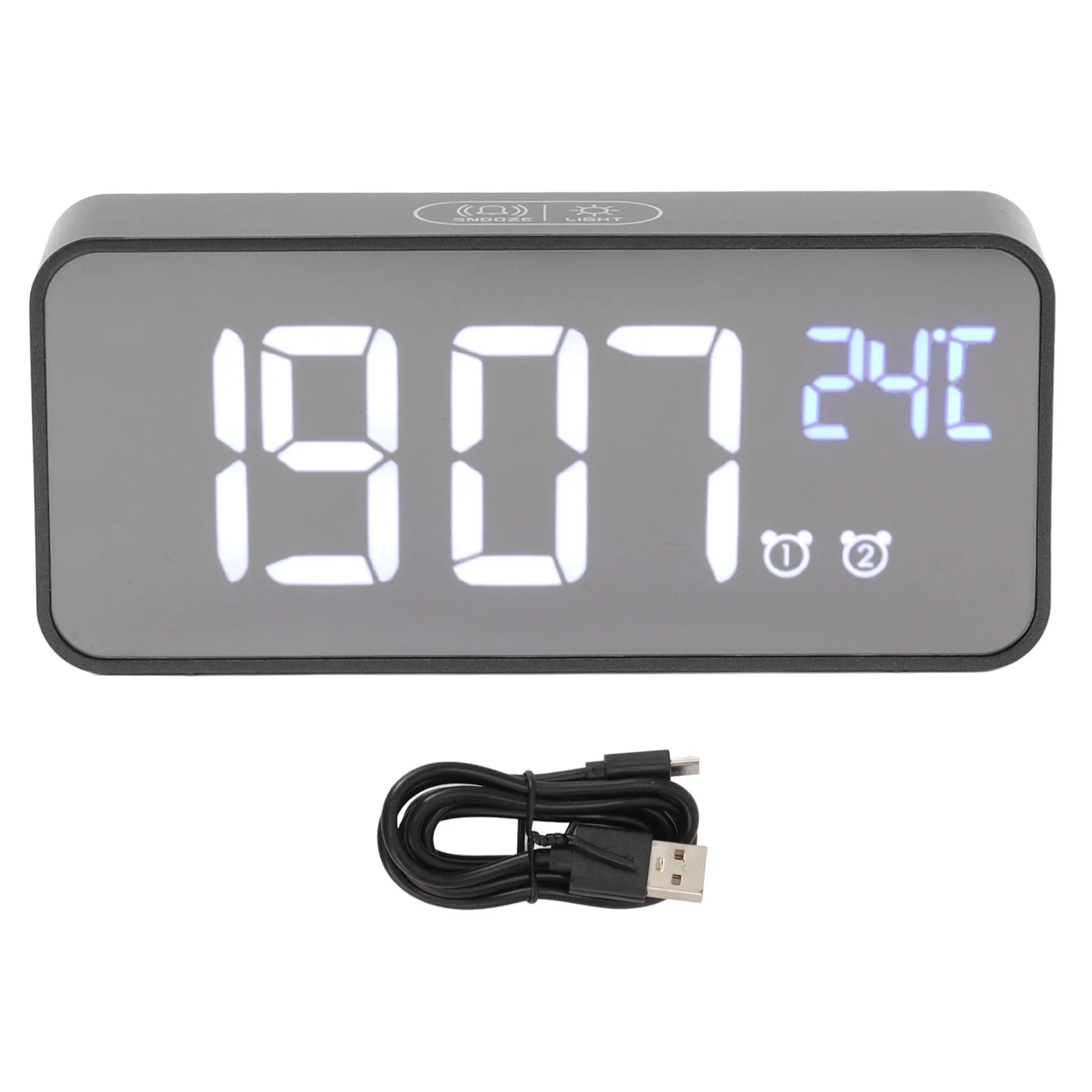 

LED Mirror Digital Alarm Clock Long Standby Electronic Desktop Clock for Home