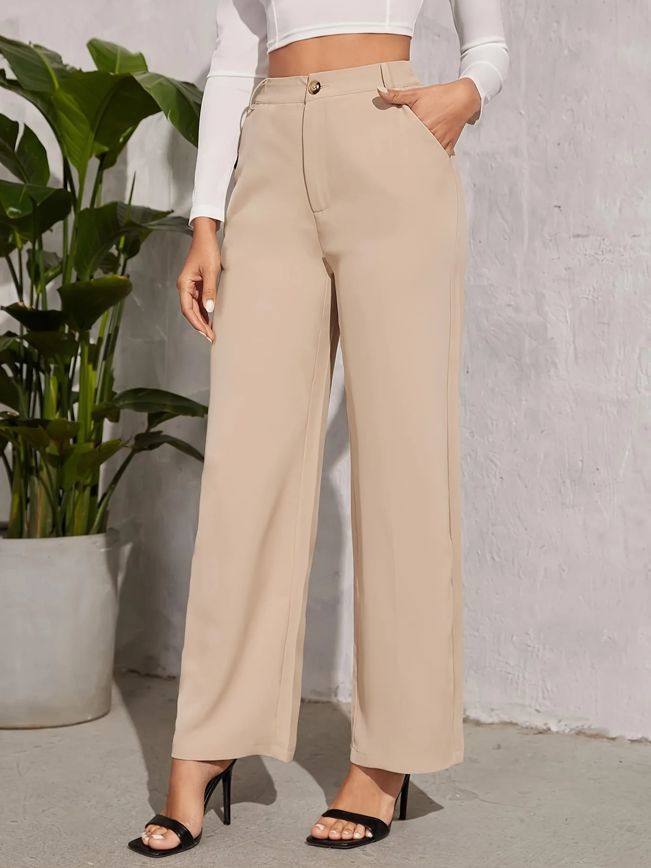 New casual pants for summer women wide leg pants with a drooping feel for commuting loose long pants for leisure 4