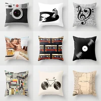 Retro Speaker Piano Rock Black White Cushion Cover Home Sofa Chair Pillow Music Pop Band - Image 3