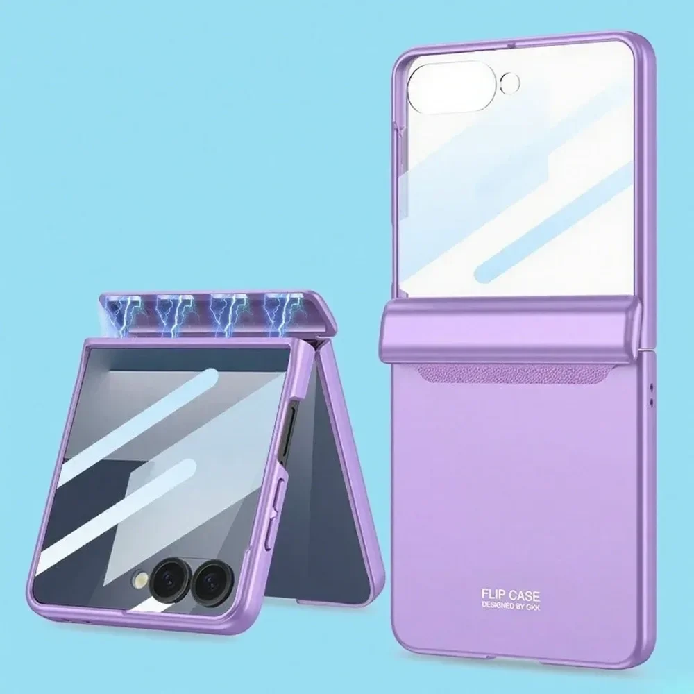 Magnetic Hinge Protection Hard Shell Phone Case with Front Screen Protector