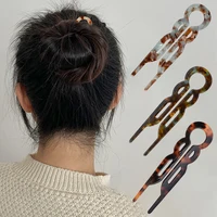 Chignon en forme de U pour femmes, Design avec nœud à la mode, fourchette à cheveux en acétate, épingles à cheveux, boulettes de viande, accessoires pour cheveux pour filles, bandeau 2