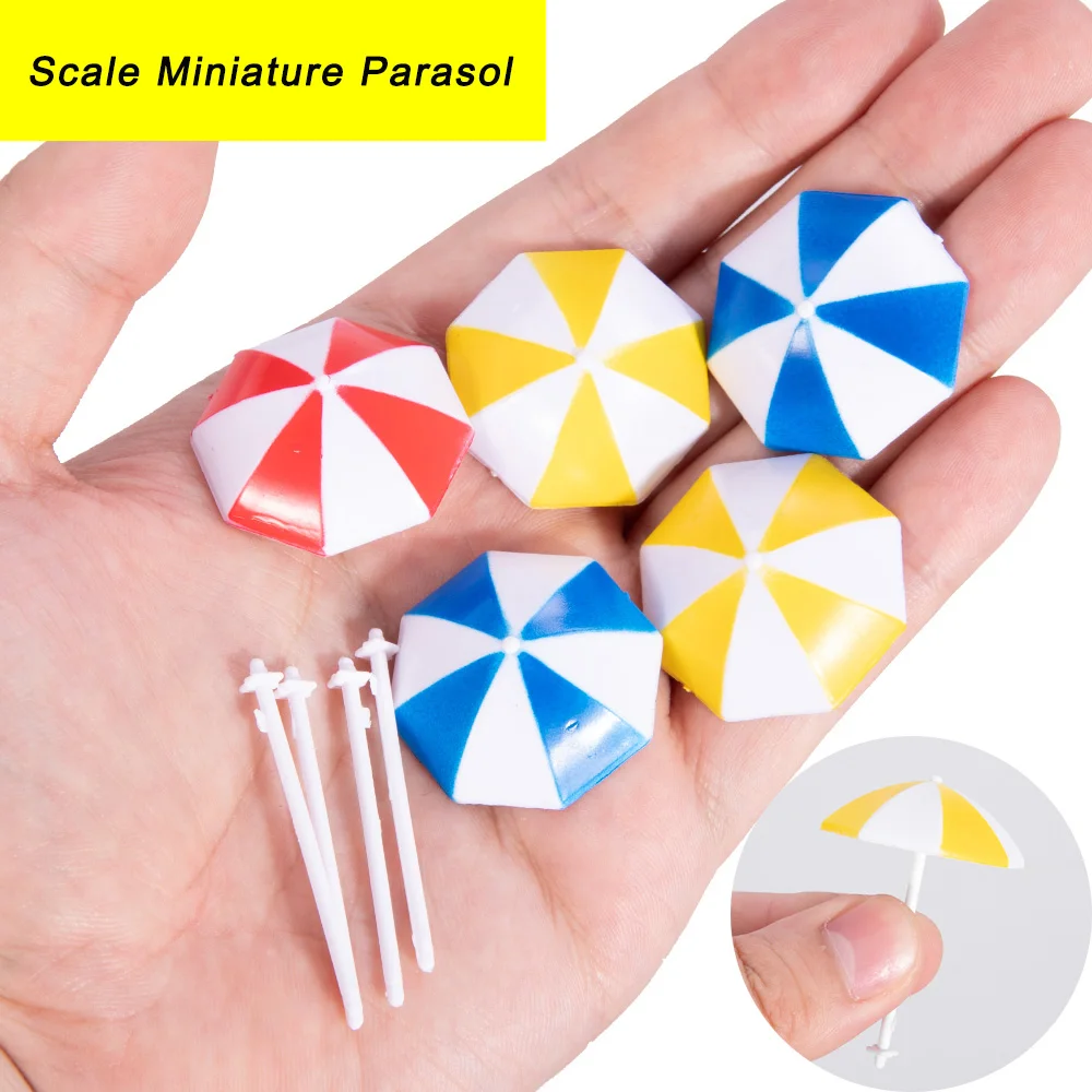 

1pc Miniature Parasol Sunshade 1:75 1:100 1:150 1:200 ABS Plasitc Toys Assembled Kits DIY Model Making Decoration Random Color