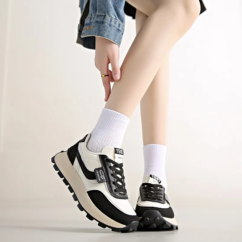 

Women's Casual Sports Shoes Woman Round Tip Sneakers Female Tennis Mesh Breathable Sneakers Platform Footwear C1197