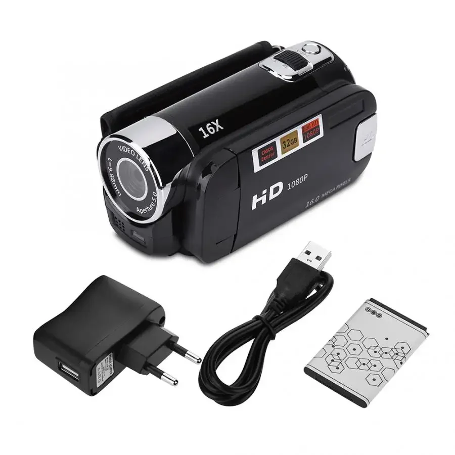 

Video Camcorder 720P Full HD 16MP DV Camcorder Digital Video Camera 270 Degree Rotation Screen 16X Night Shoot Zoom