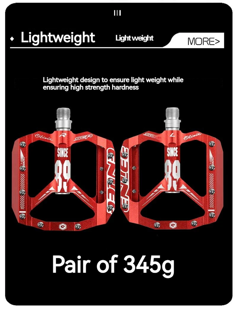 ENLEE Ultralight Bicycle Pedal All CNC MTB DH XC Mountain Bike Pedal L7U Material+DU Bearing Aluminum Pedals Bike Accessories