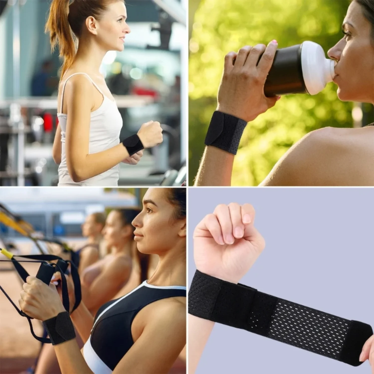 Adjustable Soft Wristbands Wrist Support Bracers Gym Sports Wristband Carpal Protector Breathable Wrap Band Strap Safety