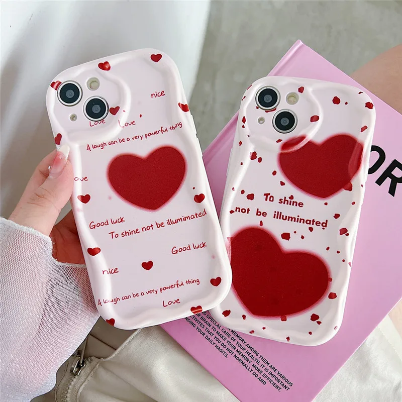 Cute Heart Phone Case For Iphone Models Soft Silicone Cover_voghion.com