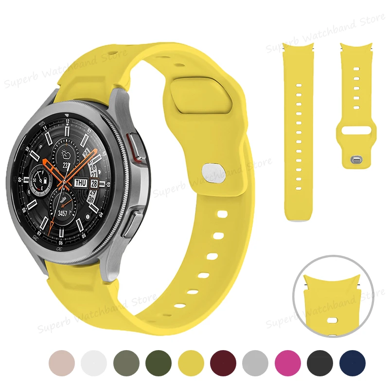 

Sport Silicone 20mm Strap for Samsung Galaxy Watch 4/5 Classic 46/42mm Belt for Samsung Galaxy Watch 40/44mm No Gaps Bracelet