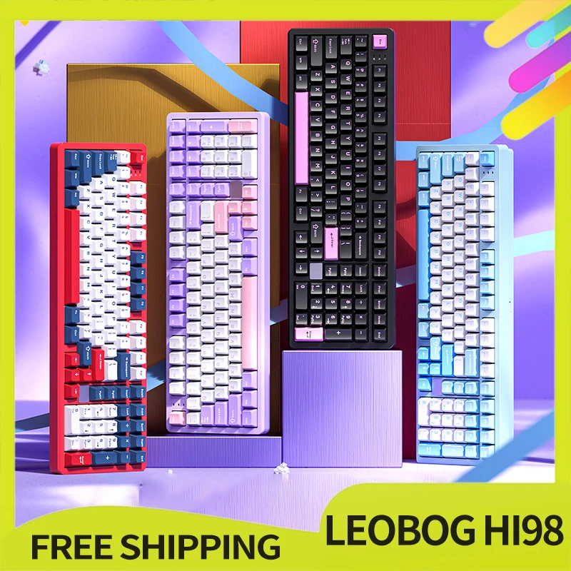 

Leobog Hi98 Wireless Keyboard 2.4g Gasket Three Mode Hot Swap Mechanical Keyboard Pbt Custom Gaming Keyboard For Desktop Win/Mac