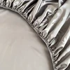 Kuup 100%Polyester 1pcs satin surface Bedding Fitted Sheet（No pillowcase）Elastic Band Around Mattress Cover King Bed Cover Sheet 5