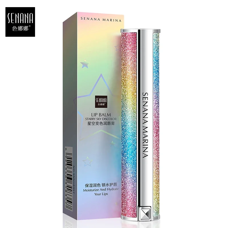 SENANA Starry sky Discoloration Lipstick Moisturizing Nourishing Lip Balm Long-lasting  Improve peel Lip care make up cosmetic