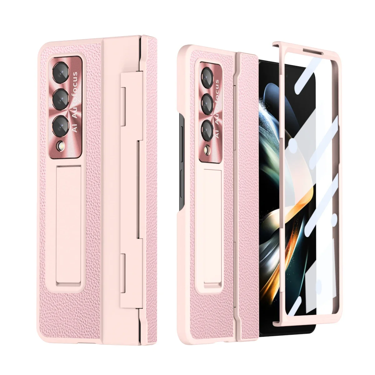 Plating Hard For Samsung Galaxy Z Fold 4 Fold 3 5G Galaxy Z Fold 5 Case Glass Film Screen Hinge Protection ZFold4 Cover
