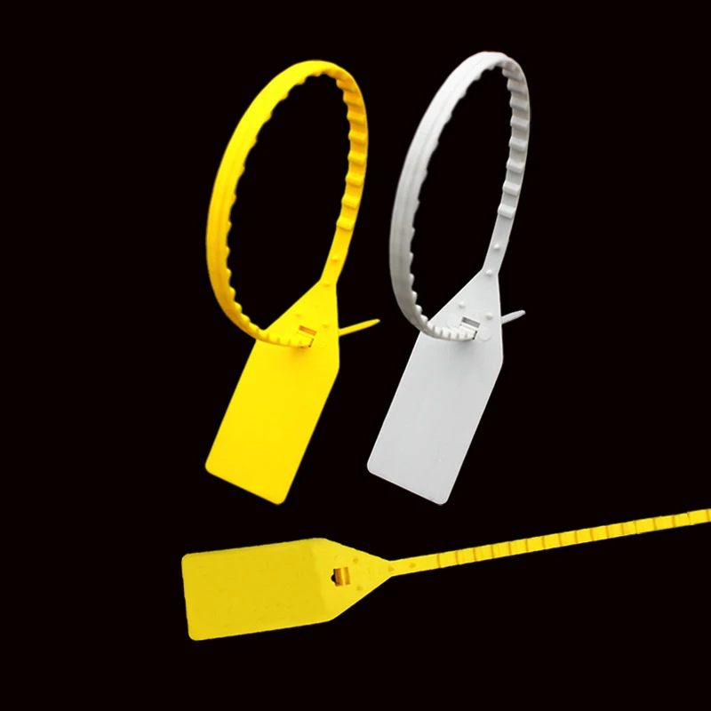 

10Pcs Disposable Plastic Seal 380mm Free Custom Shoe Garment Security Labels Tag Clothing Buckle Logistics Large Sign Ties