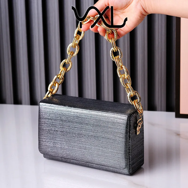 Small Square Bag Featured Chain Evening Bag All-Match High-Grade Women's Bag Simple Shoulder Bag