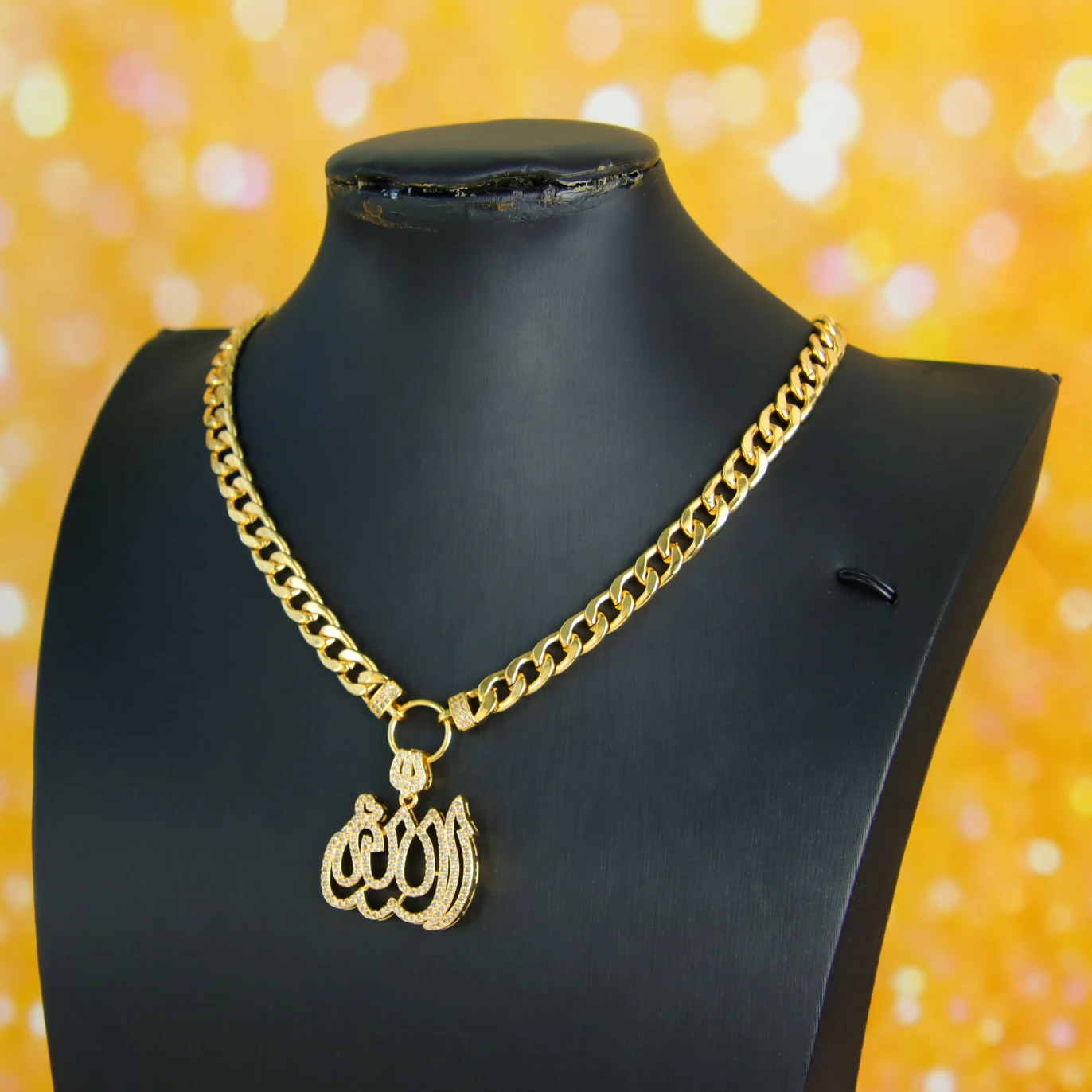 Collana Allah in oro 14k - Delicata collana Allah in oro - Arte islamica - Regalo di calligrafia araba - Collana religiosa - Ayatul Kursi - JX14 - Italia