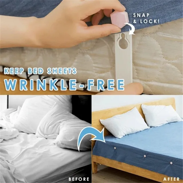 4 Pcs L-shaped Non-Slip Bed Sheet Grippers - Inspire Uplift