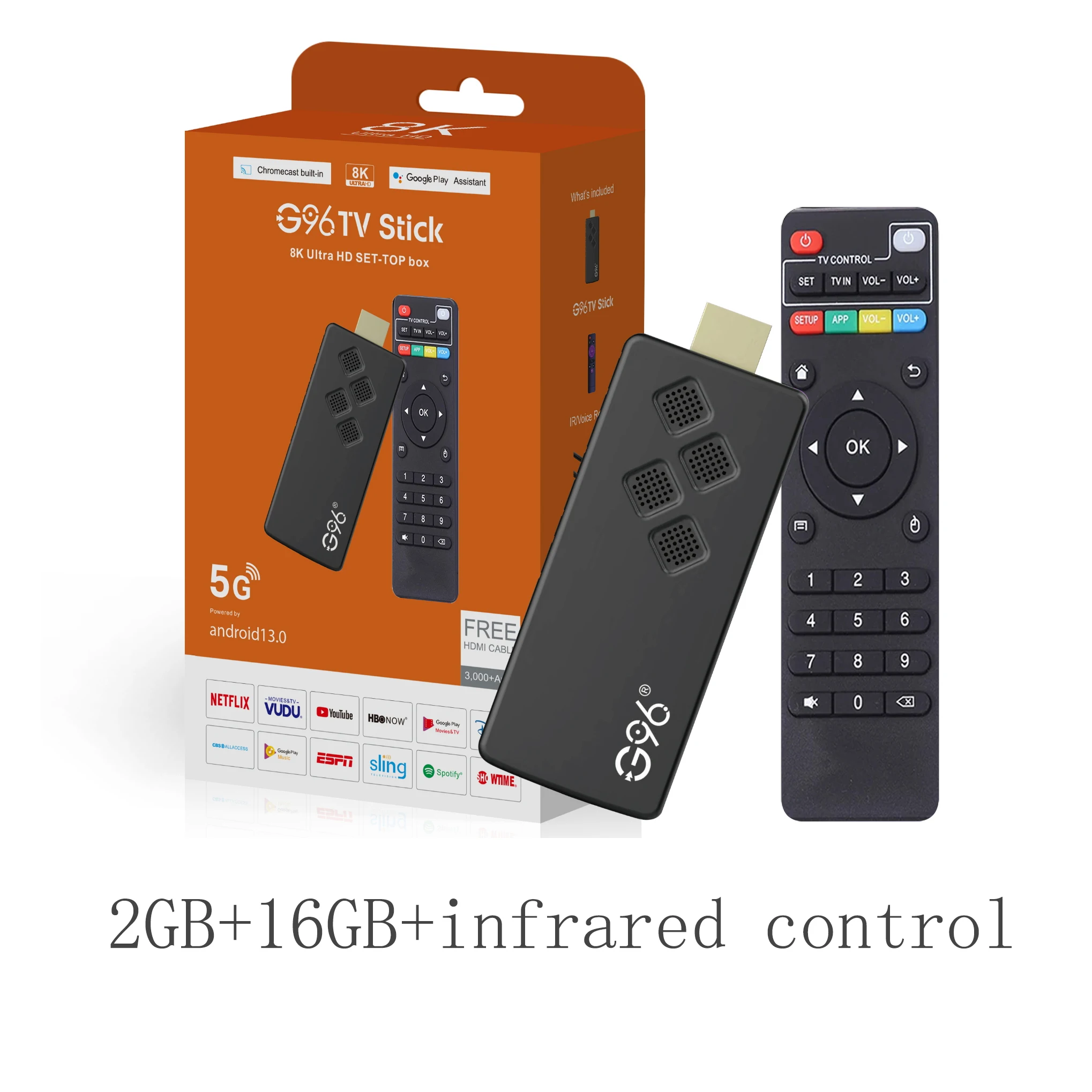 الأصلي G96 TV Stick 8K Android13 Streaming Media 2...
