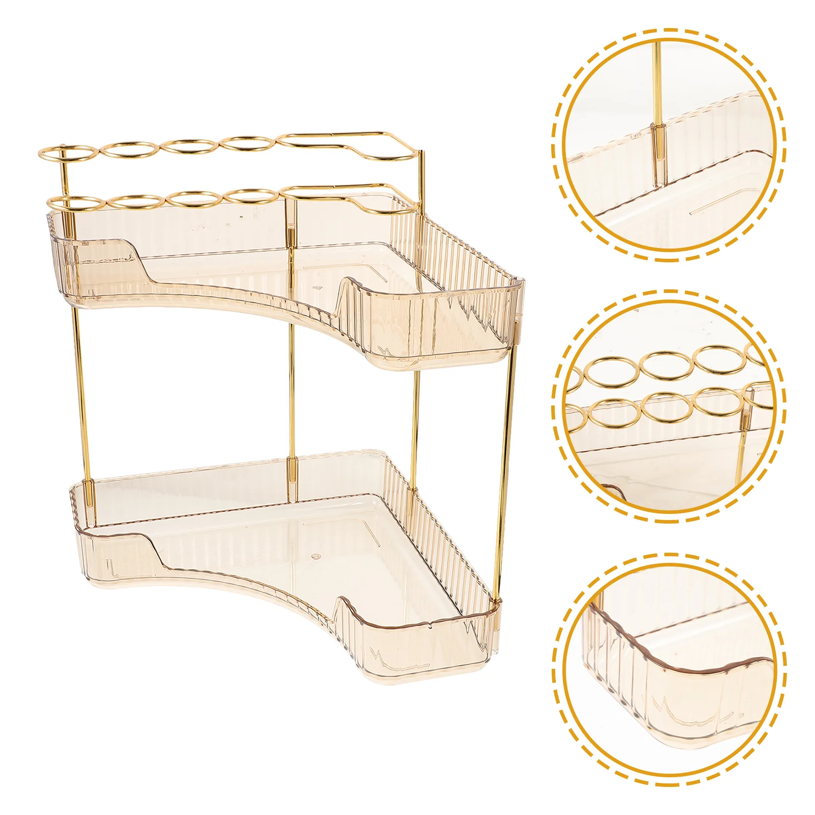 

2 -Tier Storage Shelves Bathroom Shelf Organizer Countertop Bedroom Tray Makeup Corner