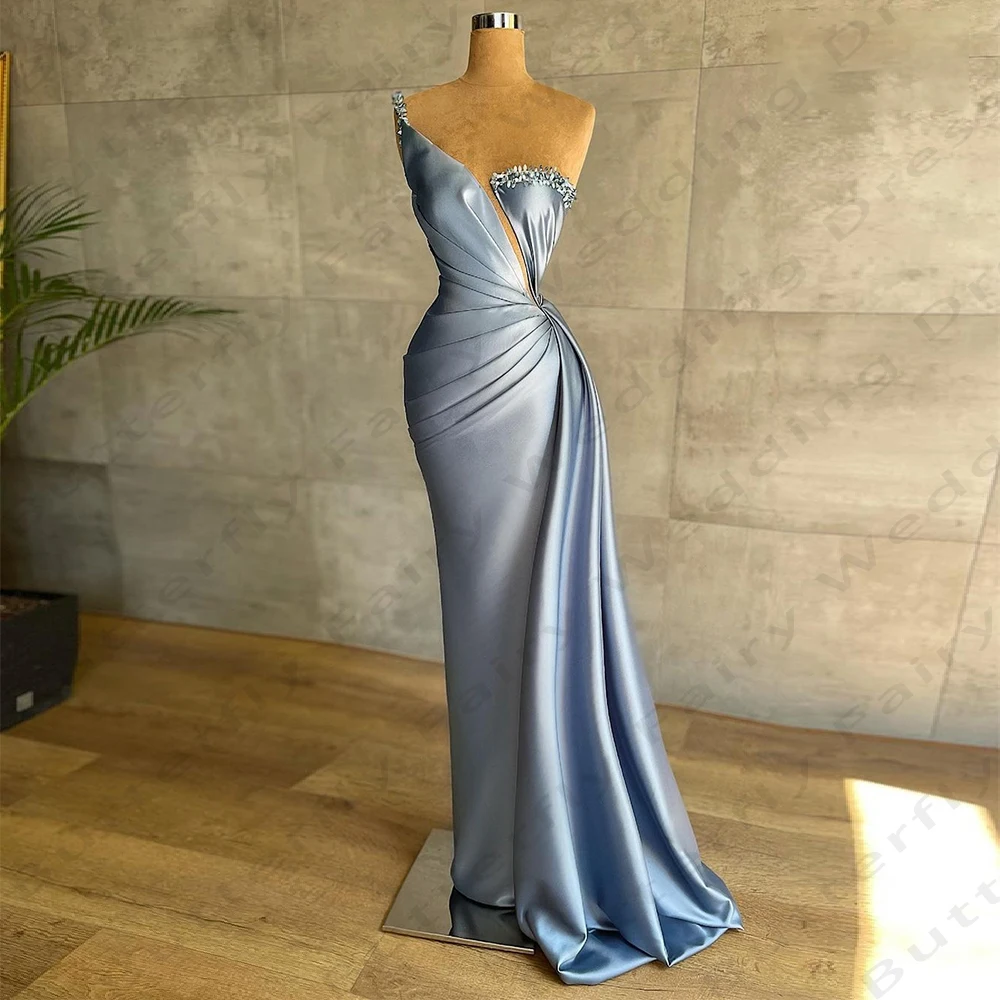 

Sexy Women's Evening Dresses Mermaid Single Shoulder Princess Prom Gowns Fashion Celebrity Cocktail Party Robes De Soirée 2024