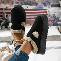 Mules sabot femme automne-hiver 2026, style rétro, doublure sherpa, plateforme épaisse, boucle métallique, chaudes, décontractées, pour la maison et l'extérieur 5