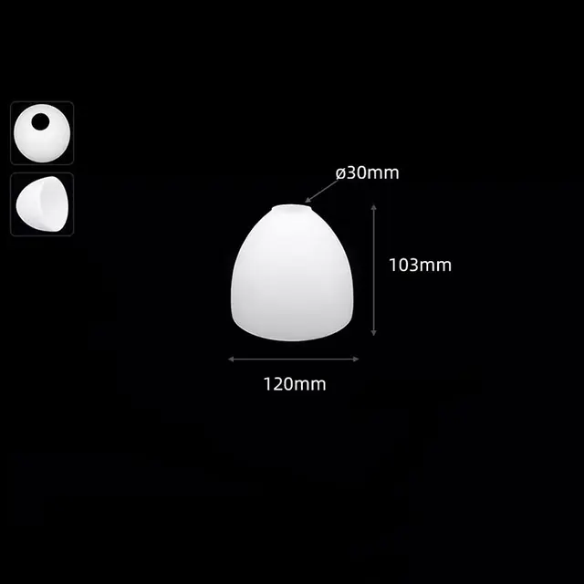 Paralume In Vetro Per Lampada - 4 Pezzi, Foro 30 Mm, Bianco, Per Lampade Da Tavolo O Da Parete, Design Moderno - Foto 3