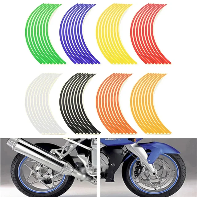 Autocollants Réfléchissants Pour Jantes Suzuki Bandit 650 - Kit Complet 4 Faces - Couleurs Au Choix