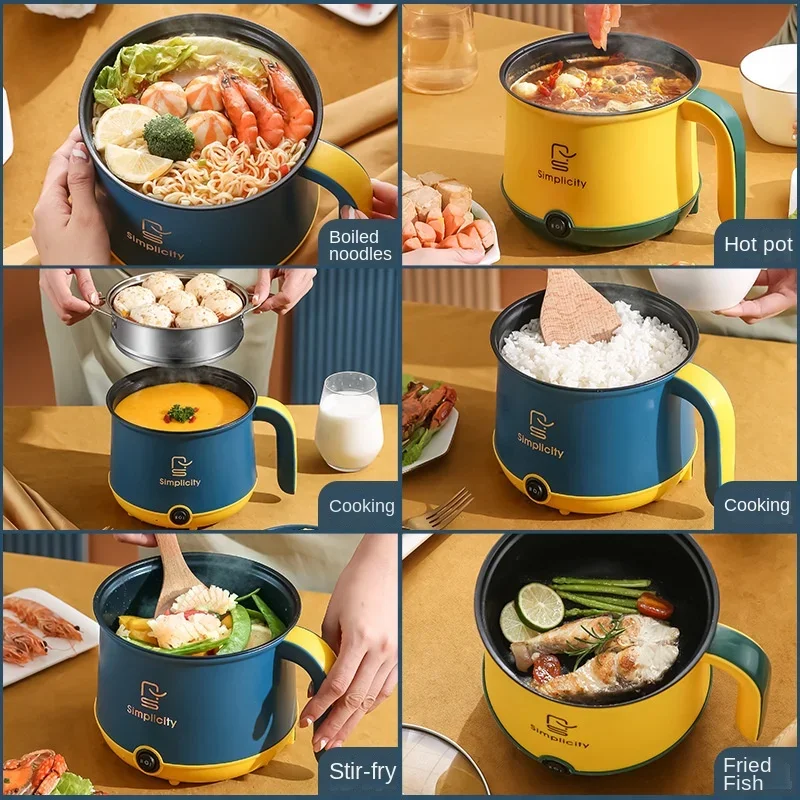 Stainless Steel Electric Hotpot Boiling Mini Cooker Non-Stick Pot for Noodle and Steaming cooker 5