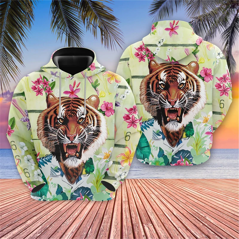 Bengal Tiger 그래픽 스웨트셔츠, 하라주쿠 패션 Y2k 여성 풀오버, 캐주얼 키즈 운동복, 고스 동물 후드, 남성 의류